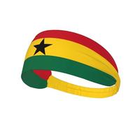 Diadema elástica Deportiva con la Bandera de Ghana para Correr, Ciclismo y Yoga. Pañuelo Transpirable Que Absorbe el Sudor. Se Adapta a la mayoría de Hombres y Mujeres.