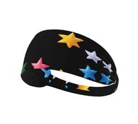Diadema elástica deportiva JKIEGOQ con estampado de estrellas de la suerte, elastano, suave, transpirable, de secado rápido