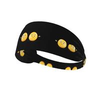 Diadema elástica deportiva JKIEGOQ de la suerte doble huevo naranja impreso elastano, suave, transpirable, de secado rápido