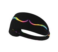Diadema elástica deportiva WHJSHOP Flowing Rainbow Stamp Spandex, suave, transpirable, de secado rápido