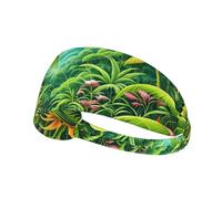 Diadema elástica deportiva YYHWHJDE con patrón de escena de selva tropical, suave, transpirable, de secado rápido