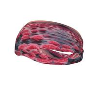 Diadema elástica para correr y hacer ejercicio, yoga, hombres y mujeres, correr, baloncesto, fitness, banda elástica con diseño de rosas por el mar, absorbe el sudor