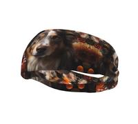 Diadema elástica para correr y hacer ejercicio, yoga, hombres y mujeres, correr, baloncesto, fitness, perro lindo con flores, banda deportiva que absorbe el sudor,