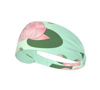 Diadema elástica para ejercicio con diseño de flores de loto esperando a florecer, diadema para hombres y mujeres, banda para el pelo para yoga y fitness