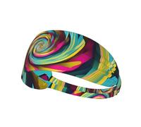 Diadema elástica para ejercicio con imagen GIF de ilusión óptica en espiral, diadema para hombres y mujeres, banda para el cabello para Yoga Fitness