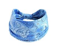 Diadema elástica para mujer, diadema elástica para el pelo, diadema para yoga, hiyab, diadema elástica antideslizante, diadema anudada para correr, deportes, diadema Om, azul, Talla única