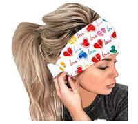 Diadema elástica para mujer, transpirable, con turbante y estampado de bandana, color blanco, talla única