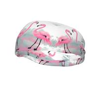 Diadema elástica unisex con diseño de flamenco rosa, para baloncesto, fitness, deportes, correr, ciclismo, yoga, absorbe el sudor,