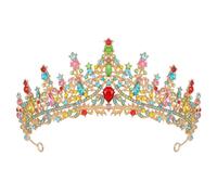 Diadema elegante corona para mujer, decoración de cumpleaños y banda para el sudor para mujer, color negro (azul oscuro, talla única)