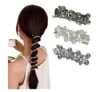 Diadema en espiral no dañina, banda de pelo suave y elástica, y accesorio duradero para el pelo de perlas son adecuados para que las mujeres lo usen a diario (B)