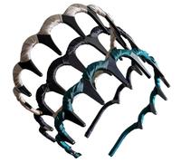 Diadema en zigzag, juego de 3 diademas onduladas vintage de cráneo alto con dientes para maquillaje, lavado de cara, uso diario, mujeres, niñas, estilo 1