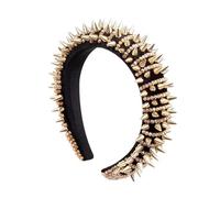 Diadema ergonómica con tachuelas de cristal que combina bordes y elegancia para eventos musicales u oficina, festival de música, clip para el pelo