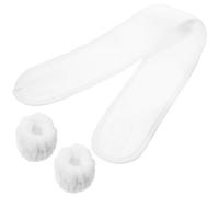 Diadema Esponjosa de Spa para Lavarse la Cara, Blanco | Coral Fleece y Fibra Superfina, Banda Elástica, para Maquillaje Matutino y Hogar