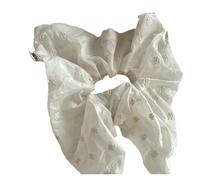 Diadema estilo anillo for el cabello Retro, accesorios for, limpio, refrescante, color Beige, bordado hueco de algodón(02 White Flower Kite)