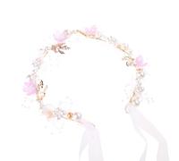 Diadema étnica con elegante corona de flores, hermosa diadema de flores para niñas