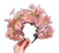 Diadema étnica para novia, corona de flores, diadema de flores de doble cara, accesorio para el pelo, accesorio étnico