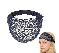 Diadema Femenina Con Cuentas Incrustadas, Accesorios para el Cabello con Abalorios Florales y Perlas, Diadema Elástica Ancha de Estilo Boho, Para Bodas, Viajes, Uso Cotidiano, Vacaciones Y Peinados