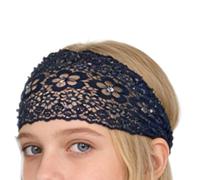 Diadema Femenina Con Cuentas Incrustadas Banda Para La Cabeza De Encaje Con | Diadema Elástica Ancha de Estilo Boho Para Bodas, Viajes, Cotidiano, Vacaciones Y Peinados