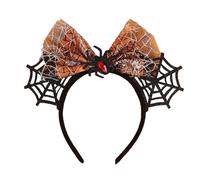 Diadema festiva de Halloween con orejas de araña con tela cómoda y lazos, ajustable, accesorio para el pelo, para cosplay, tocado