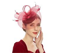 Diadema fina para hombre, tocado de té de Kentucky, sombrero de derbys, tocado para paintball (vino, talla única)