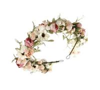 Diadema Floral Guirnalda Artificial Ajustable De Flores, Accesorio Capilar