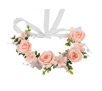 Diadema floral | Guirnalda elegante artificial para cabeza | Cinta nupcial | Corona tela encaje cuentas para boda, comunión, día festivo, fotografía, eventos interior/exterior