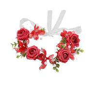 Diadema floral rosa, cómoda y elegante, estilo realista con detalle elegante, accesorio romántico con diseño robusto, herramientas de belleza de 7,5 pulgadas, accesorio de flores para decoración de