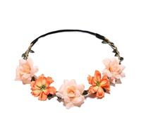 Diadema Flores Diadema Floral, gran rosa roja, accesorios for el cabello, corona de damas de honor for mujeres y niñas, adornos for el cabello de fiesta, playa Floral(Color19)