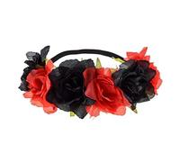 Diadema Flores Diadema Floral, gran rosa roja, accesorios for el cabello, corona de damas de honor for mujeres y niñas, adornos for el cabello de fiesta, playa Floral(Color16)
