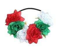 Diadema Flores Diadema Floral, gran rosa roja, accesorios for el cabello, corona de damas honor for mujeres y niñas, adornos for fiesta, playa(Color14)