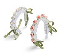 Diadema Flores Mujer 2 Piezas, Corona de Flores para Oktoberfest, Accesorios Dirndl y Traje Tradicional, Cinta Floral Artesanal para Mujeres y Niñas