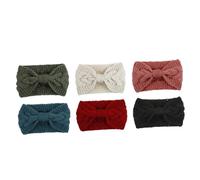 Diadema for el cabello, 6 piezas Diadema de punto torcido Diademas de punto for mujeres Protección de los oídos Diademas for el cabello Calentador de oídos con forro difuso Diademas anchas Lazos for e