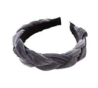 Diadema giratoria de color liso, con esponja ancha y elevada para el pelo, color gris