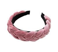 Diadema giratoria para disfrazarse de color sólido, con esponja ancha y elevada para el pelo, color rosa