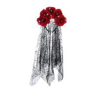 Diadema gótica de calavera, coronas de flores góticas para mujer, velo gótico para Halloween, diadema del día de los muertos, diadema del día de los muertos