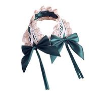 Diadema gótica de encaje para mujer, diseño de nudo de mariposa, accesorio para cosplay, hecho a mano, color negro, azul y rosa