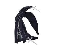 Diadema gótica hecha a mano con bowknot subculturas inspiradas en cuero gótico bowknot banda accesorio para mujeres damas
