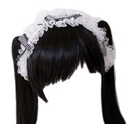 Diadema gótica para mujer, diadema con lazos, anime, sirvienta, cosplay, diadema de encaje