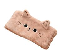 Diadema grande de felpa suave con cara de gato, diadema elástica de forro polar para lavar la cara, herramienta de maquillaje