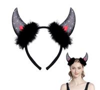 Diadema Halloween Cuernos Demonio,Diadema de Cuernos,Disfraz de Accesorios Diablo,para Halloween, Carnaval, Mascarada Cosplay(Negro)