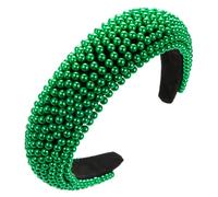 Diadema hecha a mano con perlas festivas, diadema de esponja, diadema de calavera alta, aro para el pelo de San Patricio, joyería para el día de San Patricio, artículo de celebración del