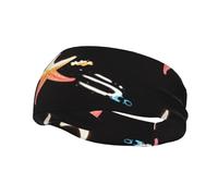 Diadema holográfica de estrella de mar para yoga, deportes, fitness, unisex, para correr, baloncesto, banda deportiva que absorbe el sudor,