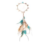 Diadema india con plumas, elegante banda para el pelo trenzada, estilos para festivales de música