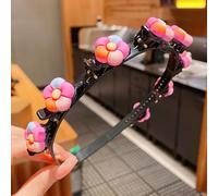 Diadema infantil -deslizante con diseño único y dientes suaves, clips dobles de ABS ligero y brillante, ideal para niñas en cole, viajes o actividades al aire libre.