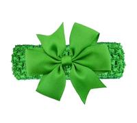 Diadema infantil hecha a mano con lazos de cinta de grosgrain con cola de milano, bandas elásticas for el pelo de ganchillo de Color sólido for niñas(6)