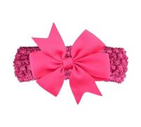 Diadema infantil hecha a mano con lazos de cinta de grosgrain con cola de milano, bandas elásticas for el pelo de ganchillo de Color sólido for niñas(11)