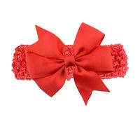Diadema infantil hecha a mano con lazos de cinta de grosgrain con cola de milano, bandas elásticas for el pelo de ganchillo de Color sólido for niñas(15)