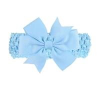 Diadema infantil hecha a mano con lazos de cinta de grosgrain con cola de milano, bandas elásticas for el pelo de ganchillo de Color sólido for niñas(24)