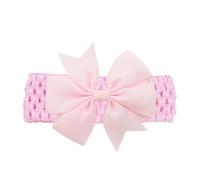 Diadema infantil hecha a mano con lazos de cinta de grosgrain con cola de milano, bandas elásticas for el pelo de ganchillo de Color sólido for niñas(12)