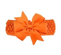 Diadema infantil hecha a mano con lazos de cinta de grosgrain con cola de milano, bandas elásticas for el pelo de ganchillo de Color sólido for niñas(16)